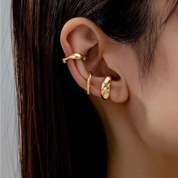 Gold 3pc Ear Cuffs - Picture 1 of 3